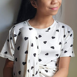 Hearts White Black PJ