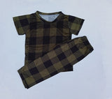 Plaid Army Green PJ