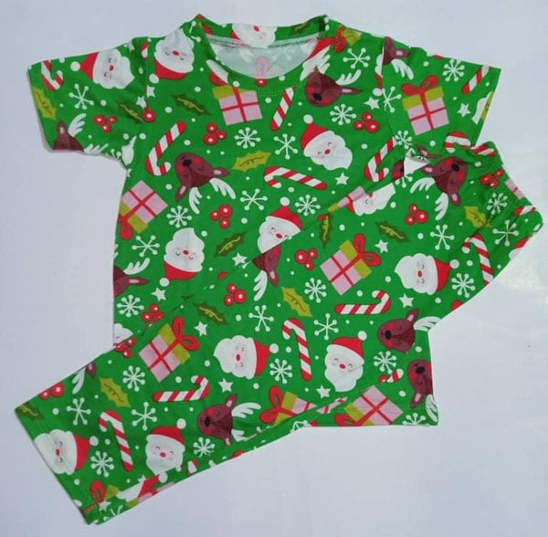 Christmas Santa X Reindeer Green PJ