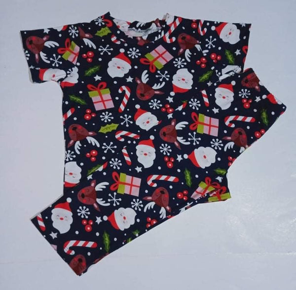 Christmas Santa X Reindeer Blue PJ