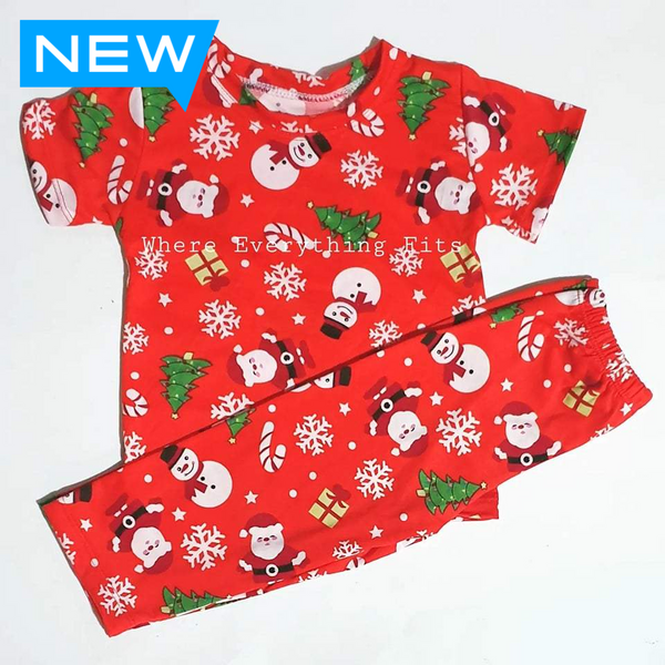 Christmas Santa X Snowman Red PJ